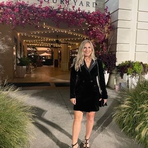 Express black blazer dress -velvet
